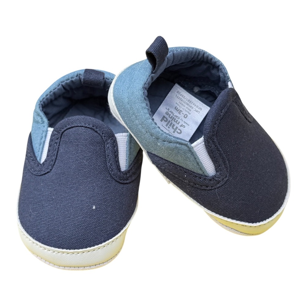 Nautical Child‎ of Mine Slip On Shoes 0-3M Navy Blue Canvas Sneakers Soft Sole